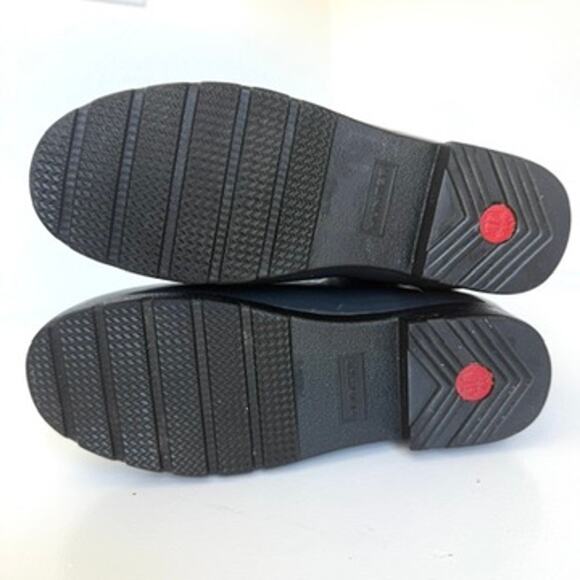 Hunter Gloss Quilted Tall Rain Boots Charcoal Rubber Waterproof 7 Women EUC - Picture 8 of 15